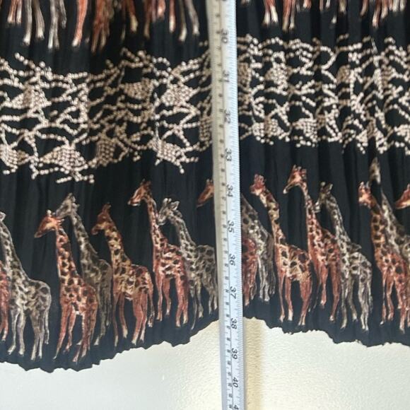 Vintage Midi Skirt- Stretch waist- safari giraffe, black tan,  Sz L stonebridge - Picture 4 of 8